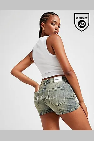 Juicy Couture Diamante Logo Denim Shorts - Mens