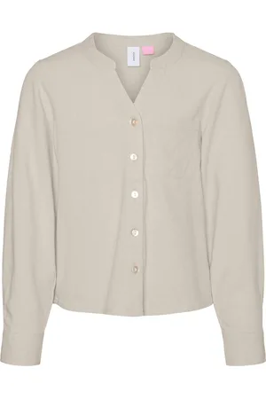 VERO MODA Kauluspaita - VmMymilo - V-Neck - Hopea Vuori - - 10 v (140) - Kauluspaita