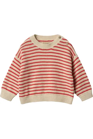 WHEAT Pusero - Neulottu - Hiljainen - Punainen Stripe - - 68 - Pusero