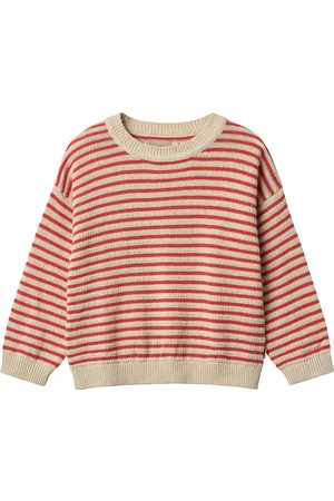 WHEAT Pusero - Neulottu - Hiljainen - Punainen Stripe - - 3 v (98) - Pusero
