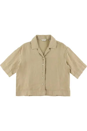 GANT Kauluspaita - Pellava - laatikko - Dry Hiekka - - 9-10 v (134-140) - Kauluspaita - lyhythihainen