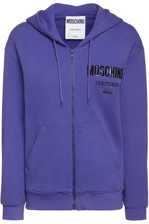 Moschino Logo Cotton Jersey Zip Hoodie