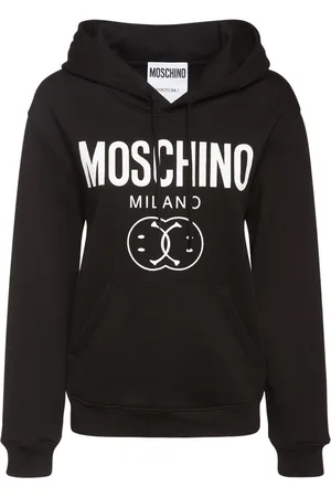 Moschino Smiley Logo Print Cotton Jersey Hoodie