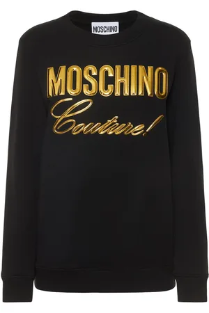 Moschino Cotton Jersey Sweatshirt W/ Vinyl Logo