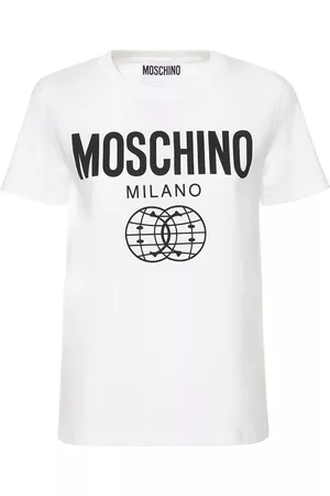 Moschino Naiset T-paidat - Smiley Logo Print Cotton Jersey T-shirt