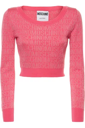 Moschino Naiset Neuleet - Wool Knit Jacquard Logo Sweater