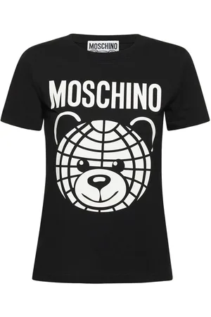Moschino Naiset T-paidat - Teddy Logo Print Cotton Jersey T-shirt