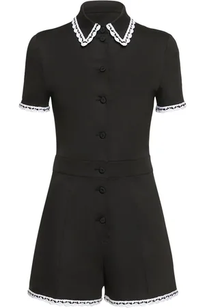 Moschino Naiset Haalarit - Cotton & Lace Trim Playsuit
