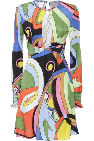 Moschino Naiset Printtimekot - Viscose Printed Long Sleeve Mini Dress