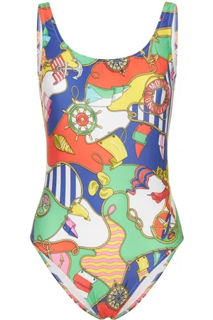 Moschino Lycra All Over Print Onepiece Swimsuit