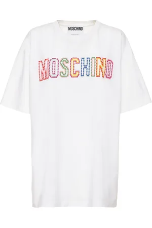 Moschino Naiset T-paidat - Embroidered Oversize Cotton T-shirt