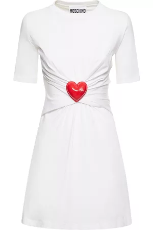 Moschino Jersey Gathered Heart Mini Dress