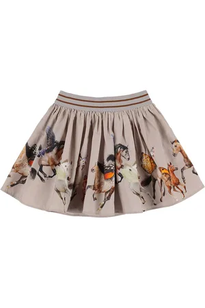 Molo Horses Organic Cotton Poplin Mini Skirt