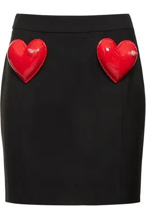 Moschino Gabardine Stretch Heart Mini Skirt