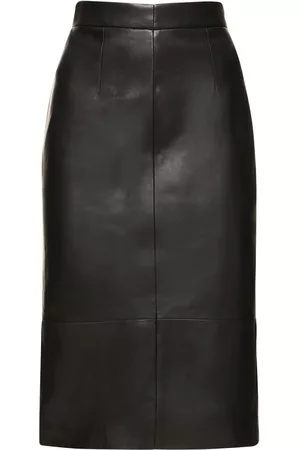 Monot Naiset Kynähameet - Leather Midi Pencil Skirt