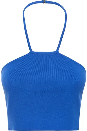 SIMON MILLER Beso Cropped Viscose Halter Top