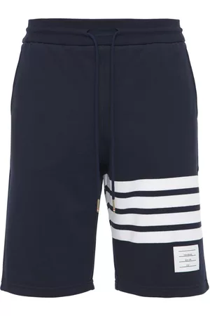 Thom Browne Miehet Shortsit - Intarsia Stripes Cotton Jersey Shorts