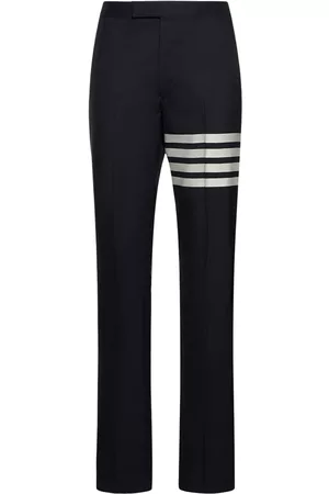 Thom Browne Miehet Housut - Classic Wool Pants W/ Stripes