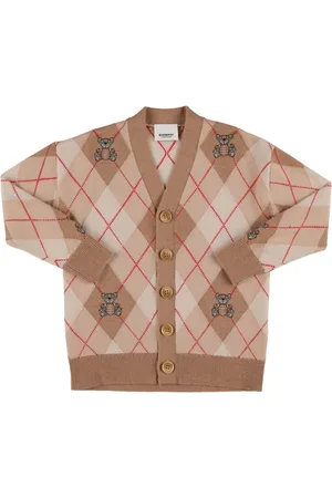 Burberry Rhombus Print Wool Knit Cardigan