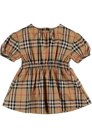 Burberry Check Printed Cotton Blend Dress