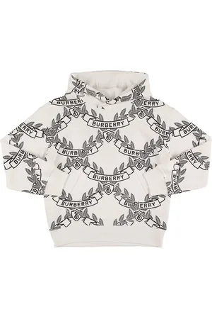 Burberry All Over Logo Print Cotton Hoodie