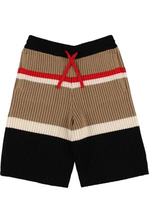 Burberry Striped Wool Blend Knit Shorts