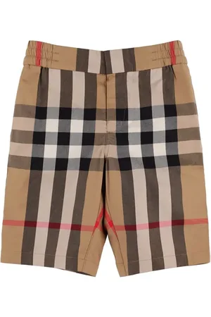 Burberry Check Print Cotton Shorts