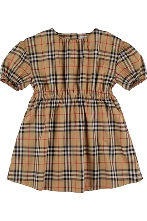 Burberry Check Print Cotton Blend Dress
