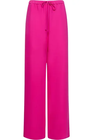 VALENTINO Cady Couture High Waist Wide Pants