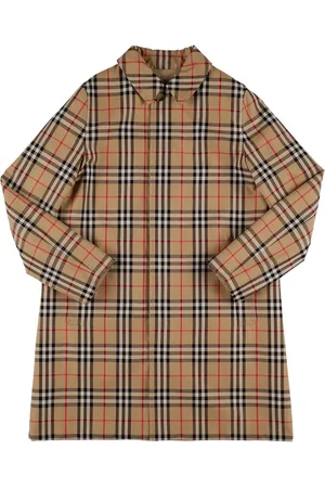 Burberry Check Print Cotton Trench Coat
