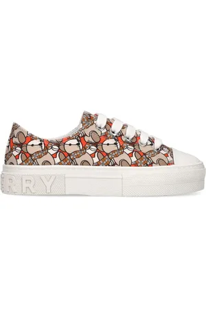 Burberry Monogram Print Cotton Lace-up Sneakers