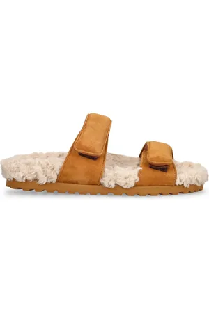 Gia Borghini Alvine Ugh Shearling & Suede Flats