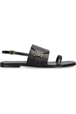 Burberry 10mm Valentine Leather Flat Sandals