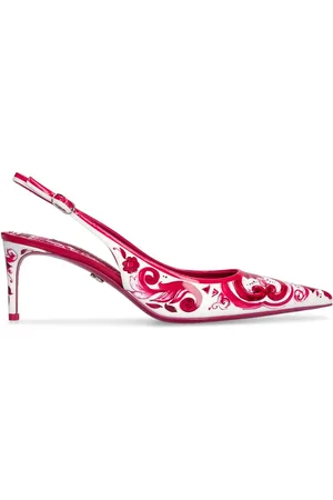 Dolce & Gabbana 60mm Lollo Maiolica Leather Slingbacks
