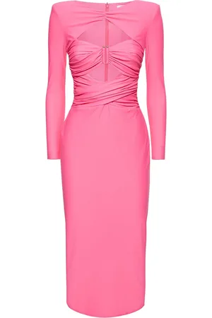 Self-Portrait Stretch Jersey Midi Cutout Dress