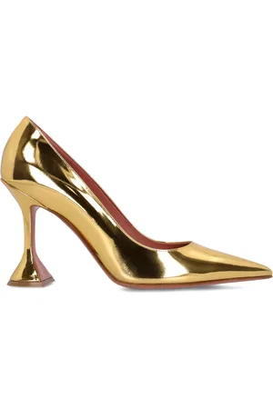 Amina Muaddi 95mm Ami Mirror Leather Pumps
