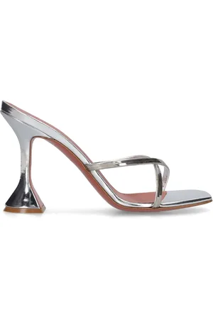 Amina Muaddi 95mm Henson Mirror Leather Sandals