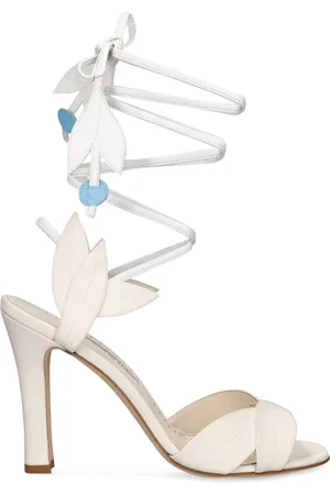 Manolo Blahnik 105mm Ossie Crepe De Chine Sandals