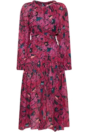ULLA JOHNSON Helia Printed Cotton Blend Midi Dress