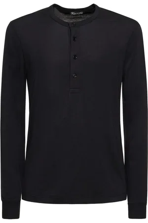 Tom Ford Henley Lyocell Long Sleeve T-shirt