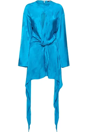 The Attico Louie Logo Jacquard Satin Mini Dress