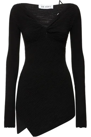 The Attico Desai Asymmetric Viscose Knit Mini Dress