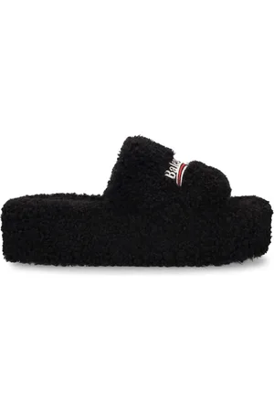 Balenciaga 10mm Furry Faux Shearling Sandals