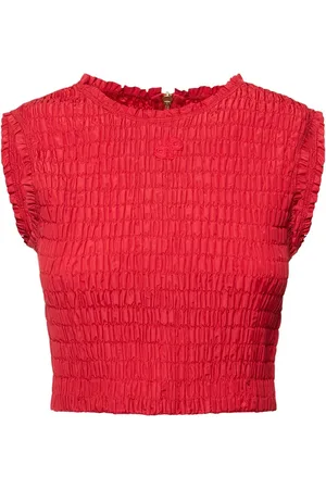 Patou Faille Textured Crewneck Crop Top