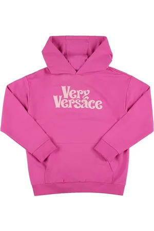 VERSACE Embroidered Logo Cotton Hoodie