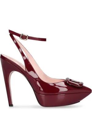 Roger Vivier 125mm Choc Patent Leather Slingbacks