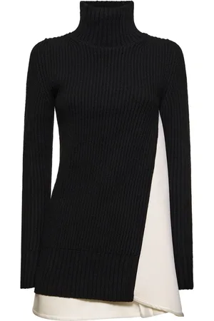 SACAI Wool Rib Knit & Neoprene Mini Dress