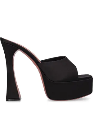 Amina Muaddi 140mm Dalida Satin Mule Sandals