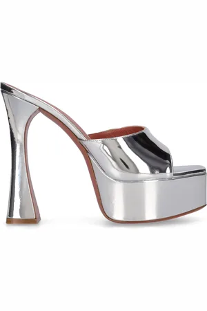 Amina Muaddi 140mm Dalida Mirror Leather Sandals