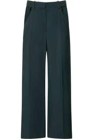 MUGLER Viscose Twill Straight Cutout Pants